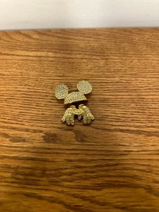Vintage Napier Disney Mickey Mouse Anstecknadel Brosche Strass Ohr Hut Handschuhe goldfarben - Bild 1 von 2