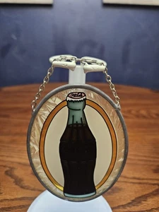 Coca Cola Flasche Buntglas hängend Sonnenfänger an Kette - Bild 1 von 4