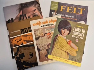 Craft Bundle Lot Crochet Felt Knitting Techniques Guide Projects Some Vintage - Picture 1 of 13