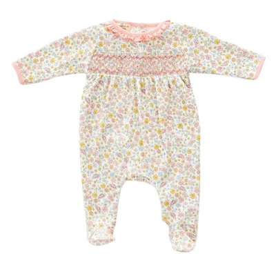 Nuevo con etiquetas Meadows Floral Calzado Pima Algodón Footie Longall 3M 3 Meses Bebé Niñas Foto 1 de 3