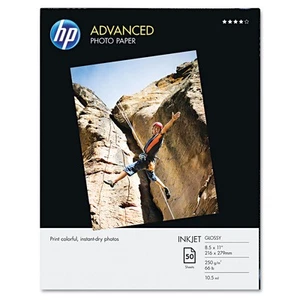Papier photo HP Advanced 56 lbs. Brillant 8-1/2 x 11 50 feuilles/paquet Q7853A - Photo 1/3