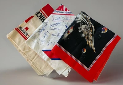 3 caballos BANDANAS vintage años 80 - FARM AID - mezcla de algodón occidental hechos en EE. UU. Foto 1 de 4