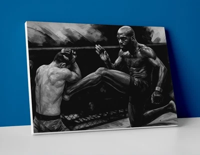 Jon Jones 绘画海报或画布 - Jon Bones Jones 墙壁艺术绘画 UFC MMA — 第 1/4 张图片