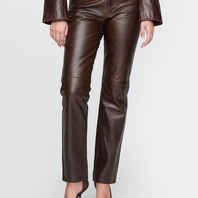 Pantalones de cuero marrón Gap x Cult Gaia para mujer talla 0-12 (al por menor: $500) Foto 1 de 4