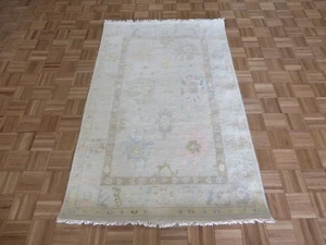 4 x 6'3 Hand Knotted Beige Modern Oushak Oriental Rug G16000 - Picture 1 of 11