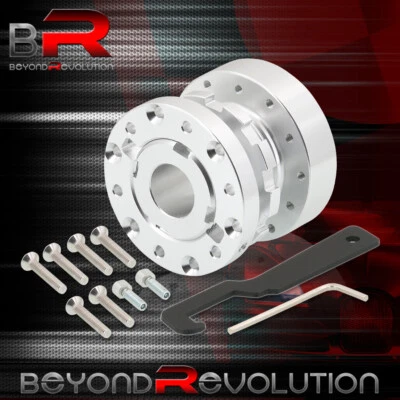 For Subaru Adjustable Steering Wheel Hub Adapter Extender Works W/ Nardi Silver - Image 1 of 3