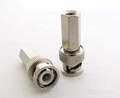 30 x Twist-on BNC Male Plug RG59 RF Connector Nickel Plated for CCTV Cameras - Image 1 of 3