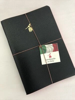 New Set of 3 Bieffe Made in Italy Lined Notebooks Journals Black
