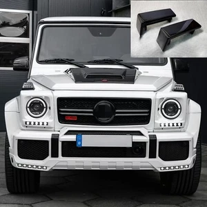 EXPRESS 2x GLOSS BLACK STAINLESS Bumper Caps for Mercedes W463 G65 G63 AMG - Picture 1 of 14