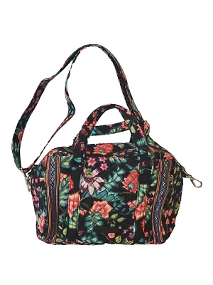 Bolso Bandolera Vera Bradley Bramble Negro Azul Púrpura Floral Acolchado Cremallera Foto 1 de 4