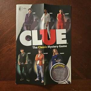 Replacement Rule Book CLUE With 2 Versions: Classic Mansion Boardwalk Parts - Picture 1 of 6