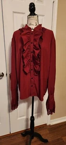 Camicetta donna vintage rossa vittoriana - Foto 1 di 4
