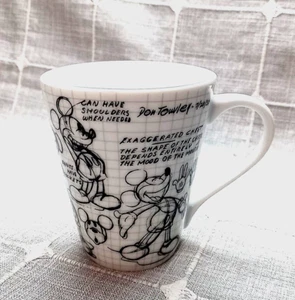 Sketch Book Disney Mickey Mouse Mug Coffee Tea Cup Black & White Collectible - Picture 1 of 7