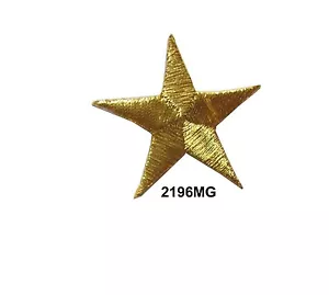 #2196MG Lot 12Pcs (One Dozen) 1 5/8" Gold Star Embroidery Iron On Applique Patch - Picture 1 of 1