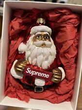 Supreme Santa Christmas Ornament Red Gold Glass FW18 DS NWT