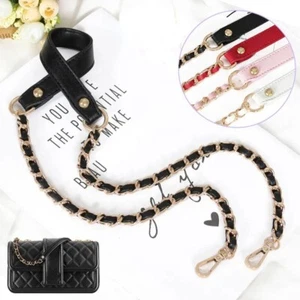 PU Leather Crossbody Shoulder Bag Replacement Chain Strap Adjustable Chain Belt - Picture 1 of 28