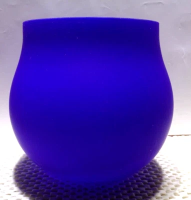 GLOBE Lamp Shade Fixture Replacement Globe Glass BLUE W/White Interior VGUC - Image 1 of 4