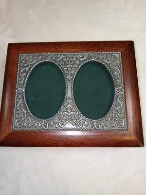 Vintage Wood Picture Frame Jewelry Box Romantic Dark Academia Keepsakes - Image 1 of 4