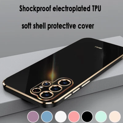 For Samsung S25+/S24/S23 FE/S22 Ultra S21 Plating Soft Silicone Case Phone Cover - Image 1 of 4