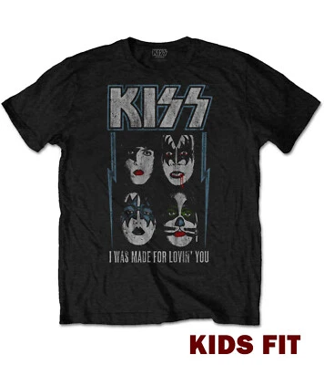 KISS T-SHIRT offizielles lizenziertes Rock-T-Shirt Kinder Jungen Mädchen Made for Lovin You NEU
