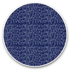 2 x Vinyl Stickers 20cm  - Blue Alphabet Print Kids School Nursery  #44350