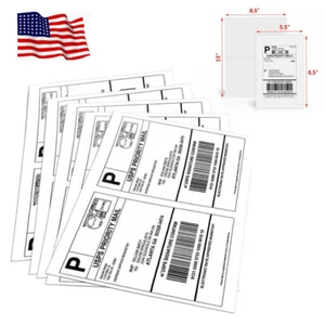 200 Half Sheet Shipping Mail Labels 8.5x5.5 Self Adhesive For Laser printer - Picture 1 of 5
