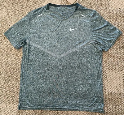 Nike Reflective Running Top Shirt T-Shirt Breathe Rise 365 CZ9184-338 Men's Lg - Image 1 of 4