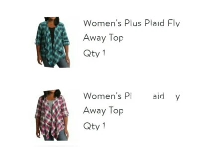 2 tops para mujer Lee a cuadros Fly Away/Kimono Ruana talla 1x Foto 1 de 4