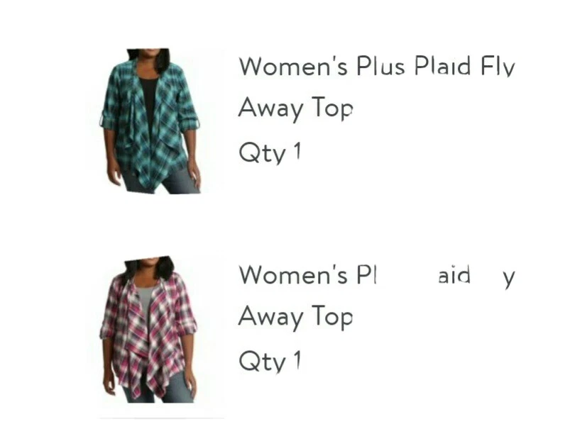 2 tops para mujer Lee a cuadros Fly Away/Kimono Ruana talla 1x Foto 1 de 4