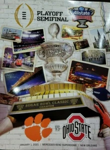 2021 SUGAR BOWL GAME PROGRAM OHIO STATE VS. CLEMSON COLLEGE FOOTBALL SEMI FINAL - Picture 1 of 2