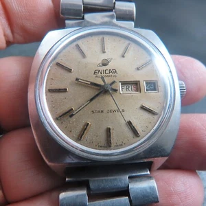 Swiss Made Enicar Daydate Automatic Men Watch - Picture 1 of 8