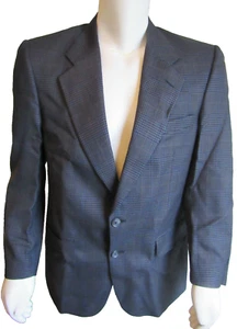 Vintage BURBERRYS' Prorsum Sport Coat Blazer 44R 100% Pure Wool Plaid Blue - Picture 1 of 11