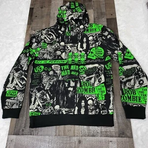 Rob Zombie All Over Skeleton Print Hoodie Sweatshirt Halloween SMALL  - Picture 1 of 5