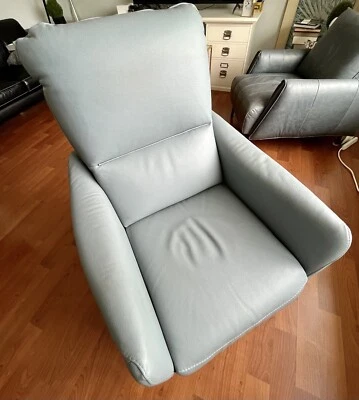 Итальянское кожаное кресло-реклайнер средиземноморская синяя коллекция от SOHO ИТАЛИЯ - Изображение 1 из 4