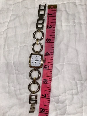 Женские кварцевые часы BRIGHTON Kindred серебристые золотистые с двумя тонированными ремешками новый аккумулятор - Изображение 1 из 4