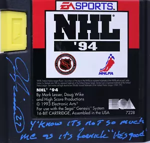 Jeremy Roenick Signed NHL 94 Video Game Cartridge with Swingers Quote (PSA/DNA) - Picture 1 of 6