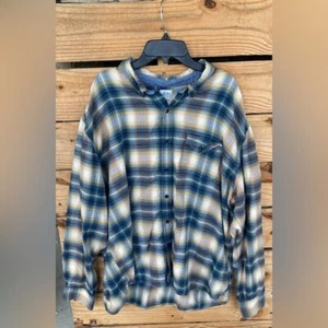 Lucky Brand Men’s Size XXL Long Sleeve Blue And Orange Plaid Shirt - Picture 1 of 5