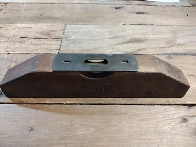 Wooden 6" Level made by 'Stevens' Vintage Hickory Or Oak Hand Tool - Image 1 of 4