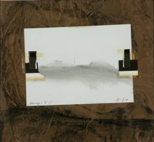 Hans Jürgen Burmeister -Worpswede- Original Zeichnung-Collage von 1988 - Bild 1 von 4