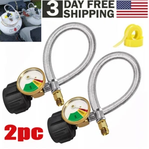 Mangueras de coleta de propano invertidas de 1/4" para autocaravana de 2 piezas con conector de coleta de calibre 15 pulgadas - Imagen 1 de 10
