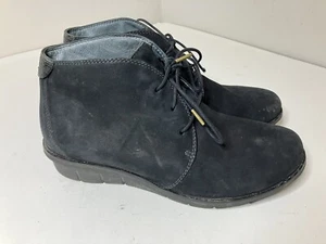 Dansko Boots Womens 38 Joy Chukka Black Leather Wedge Comfort Ankle 9128100200 - Picture 1 of 18