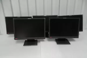 LOT-25 Lenovo L197 Wide 19" Dual Monitor Setup Black VGA DVI 1440 x 900 4434-HE1 - Picture 1 of 12