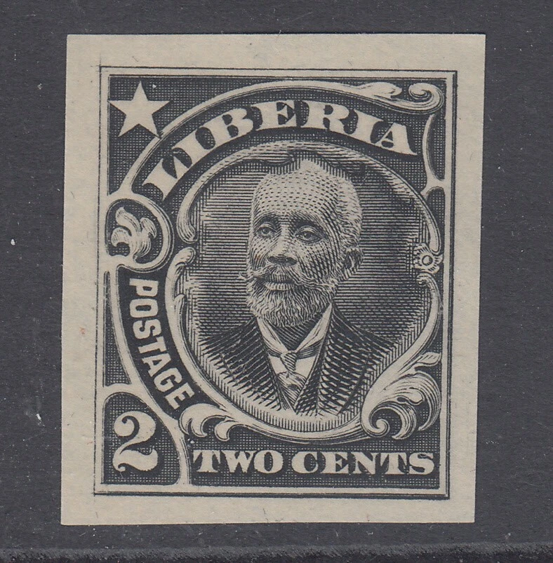Liberia # 116 MNG PROOF en NEGRO sobre papel edición 1909 Pres. Barclay Foto 1 de 1