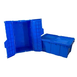 Caja de plástico UBMOVE con tapa 19,5"" x 11,75"" x 8,5"" (paquete de 2, azul) - Imagen 1 de 6