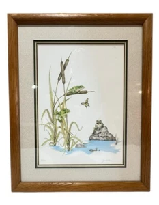 Framed Art Print Frogs Signed Numbered artist Jim Wilson Gainesville Florida 205 - Picture 1 of 5