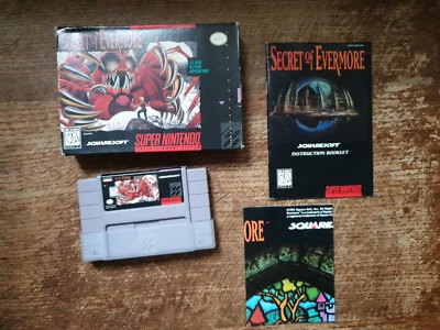 SNES SUPER NINTENDO - SECRET OF EVERMORE #RPG USA NTSC CIB *POSTER - Image 1 of 4