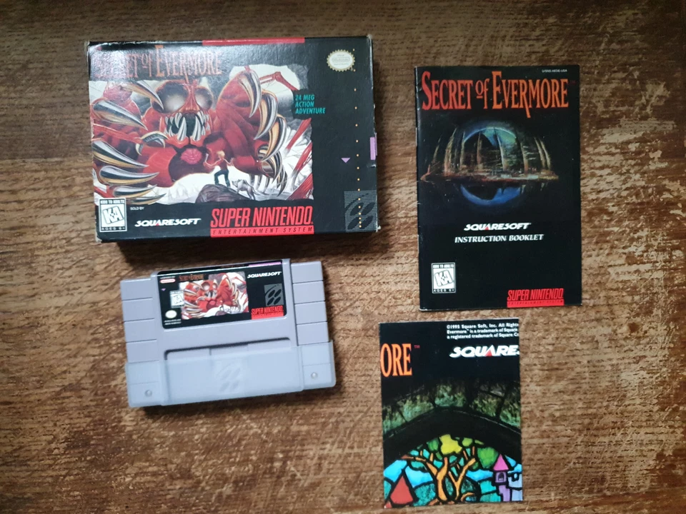SNES SUPER NINTENDO - SECRET OF EVERMORE #RPG USA NTSC CIB *POSTER - Image 1 of 4