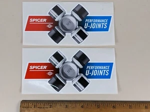 Lot of 2 Spicer U-Joint Decals Stickers NHRA Hot Rod NASCAR JEEP Contingency Pr - Picture 1 of 1