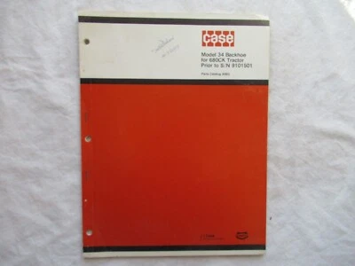 1975 Case 34 Backhoe for 680CK Tractor Parts Catalog Manual - Image 1 of 3
