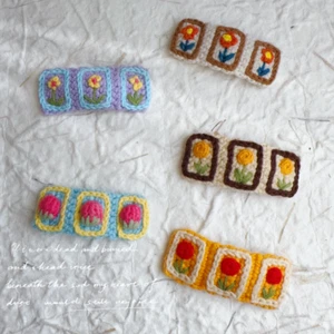 Handmade Vintage Crochet Flower Hair Clips Perfect Floral Accessories All Ages - Picture 1 of 15